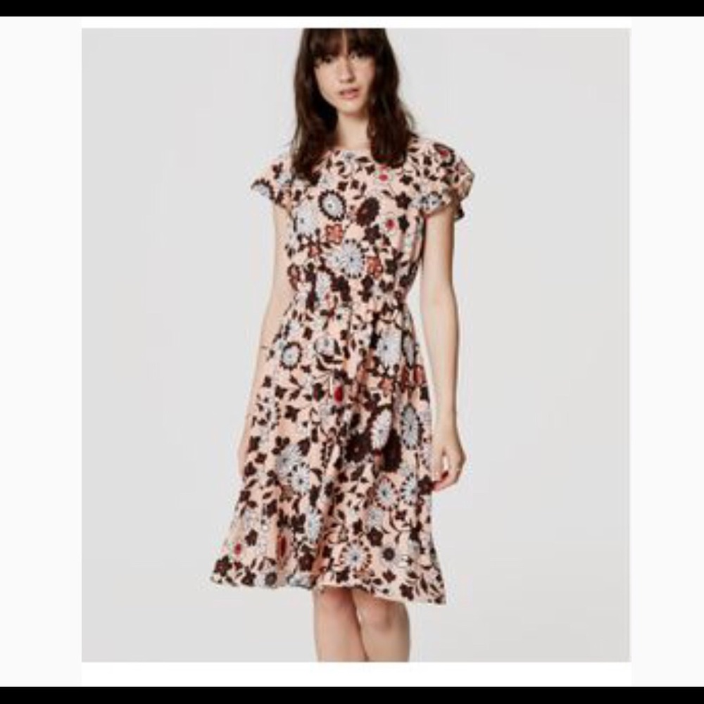 NWOT- Loft floral dress pink